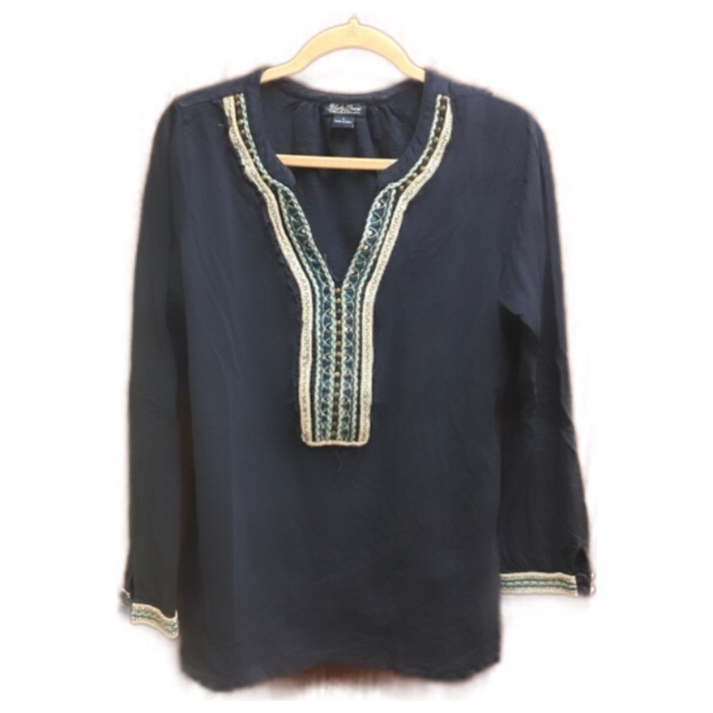 LUCKY BRAND Navy Embellished Knit Tunic - Picture 2 of 8